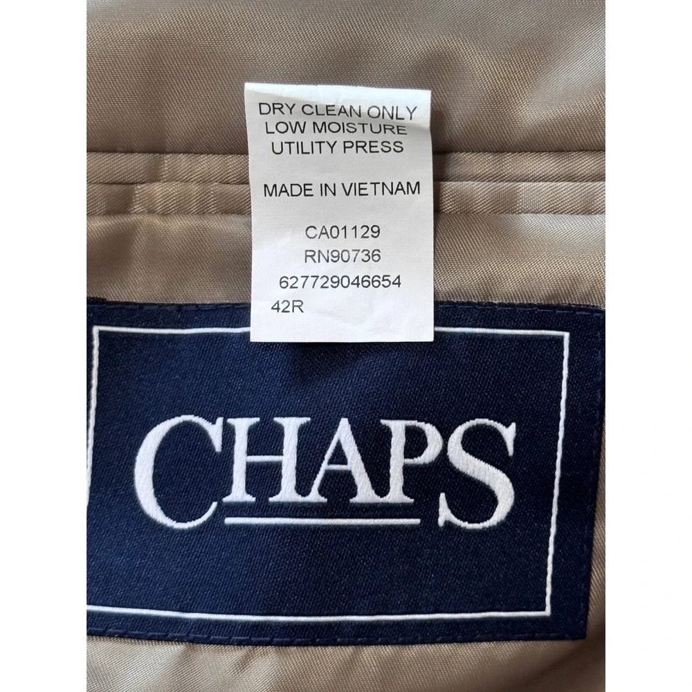 Chaps Mens Brown Textured Two‎ Button Blazer Sport Coat Jacket 42R 4900070442